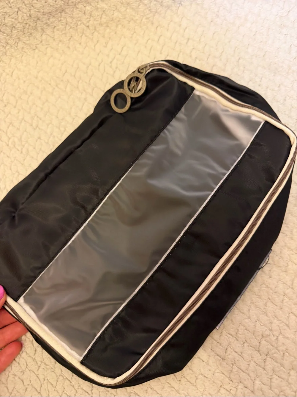 French Connection Black Travel Organizer Pouch